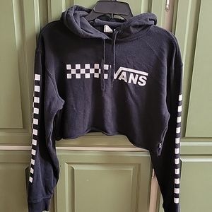 Vans checkered cropped hoodie size S